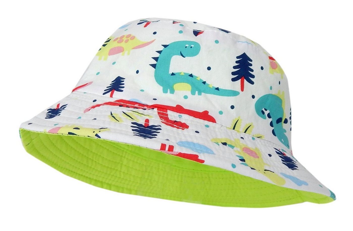 Ella Jonte Sonnenhut Bucket Hat weiss bunt Dinos Wendehut Baumwolle 54 cm von Ella Jonte