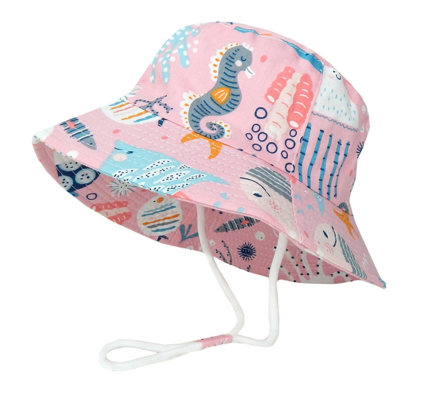 Ella Jonte Sonnenhut Kinder Mädchen Bucket Hat rosa Sommerhut Meerestiere 52 + 54 cm von Ella Jonte