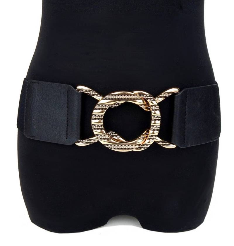 Ella Jonte Stretchgürtel schwarz gold oder braun gold 75 - 90 cm elastischer Taillengürtel von Ella Jonte