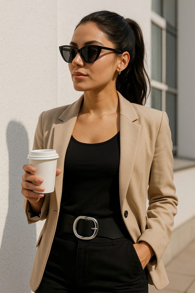 Ella Jonte Stretchgürtel schwarz silberfarbene Schnalle Taillengürtel 70 - 85 cm Kunstleder von Ella Jonte