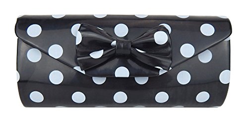 Ella Jonte Tasche schwarz Rockabilly hellgraue Punkte Handtasche Retro Clutch von Ella Jonte