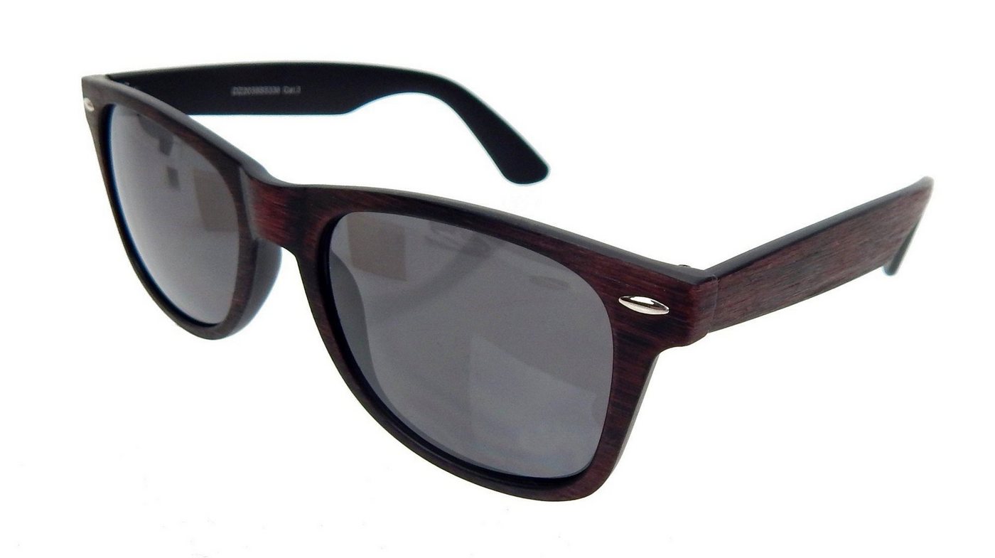 Ella Jonte Wayfarer Sonnenbrille Retro Vintage in Holzoptik UV 400 von Ella Jonte