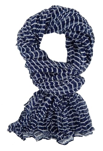 Ella Jonte leichter Schal Herrenschal Rot Blau Schwarz oder Grau Weiss gestreift von Ella Jonte