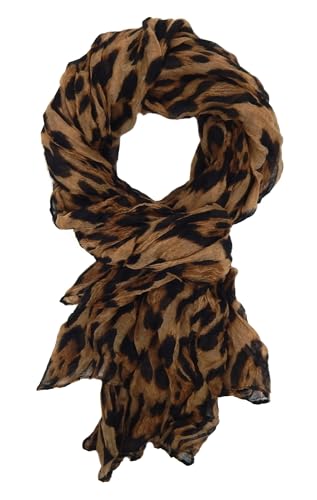 Ella Jonte leichter Schal Leopard beige grau oder braun Animalprint Damenschal von Ella Jonte