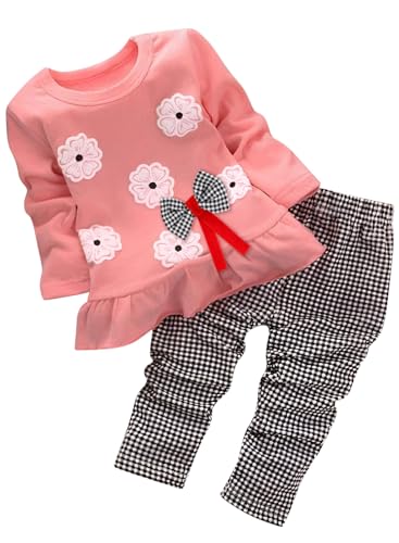 Ella Lust Mädchen Kleidung - Mode Bekleidungssets Sweatshirt Freizeitsechs Blumen Kinder tops + Hosen Set Herbst Winter Outfit Baby Mädchen Kleidung 2-5 Jahre (Pink,100,210r) von Ella Lust