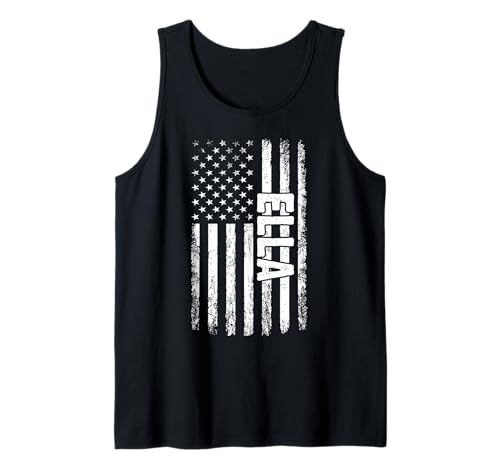 Ella persönlicher Name American Flag Retro Frauen lustig Tank Top von Ella Specialized First Girl Woman Name Tee