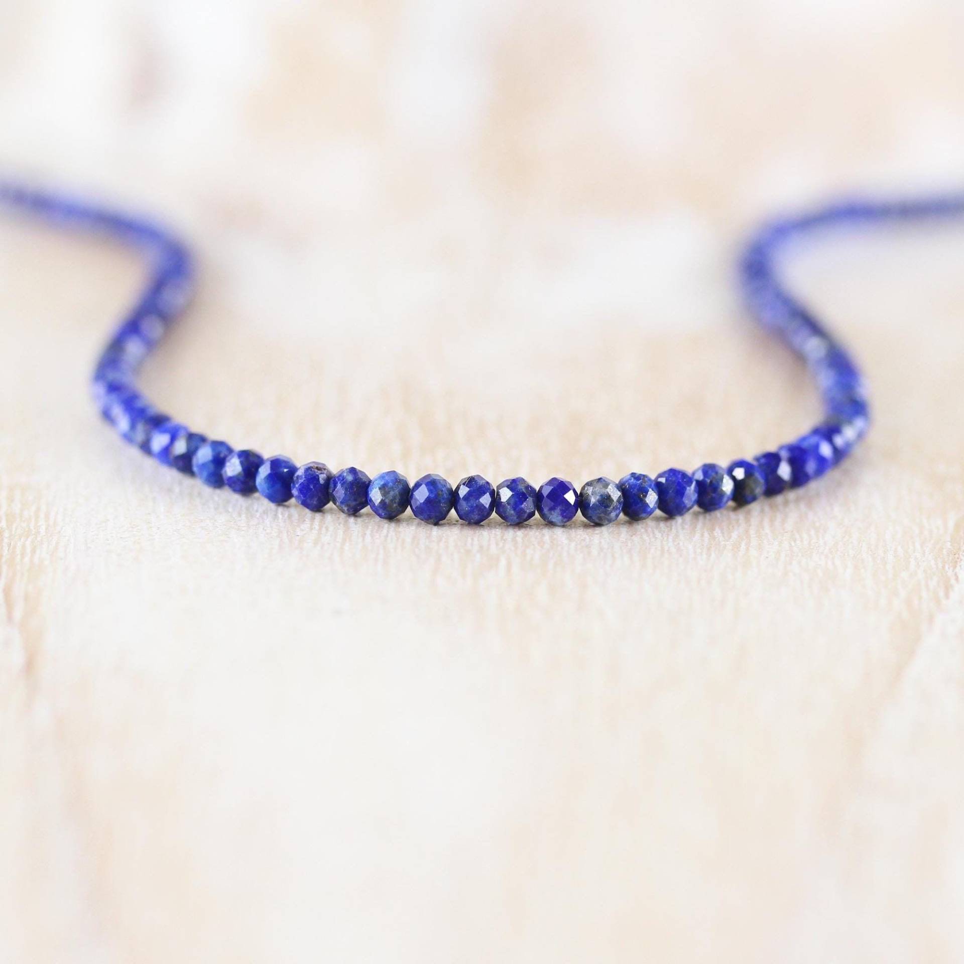 Aaa Lapis Lazuli Halskette in 925 Sterling Silber, 14Kt Gelbgold Oder Roségold Fill von EllaArtisanJewellery