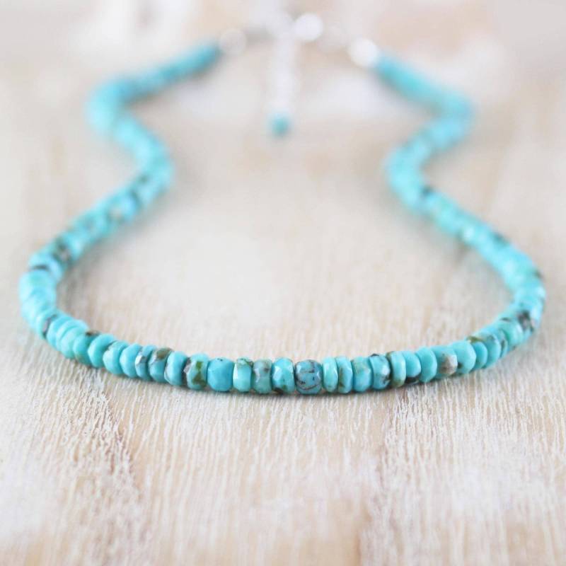 Arizona Dornröschen Türkis Halskette in Sterling Silber, Gelb Oder Rosegold Filled von EllaArtisanJewellery