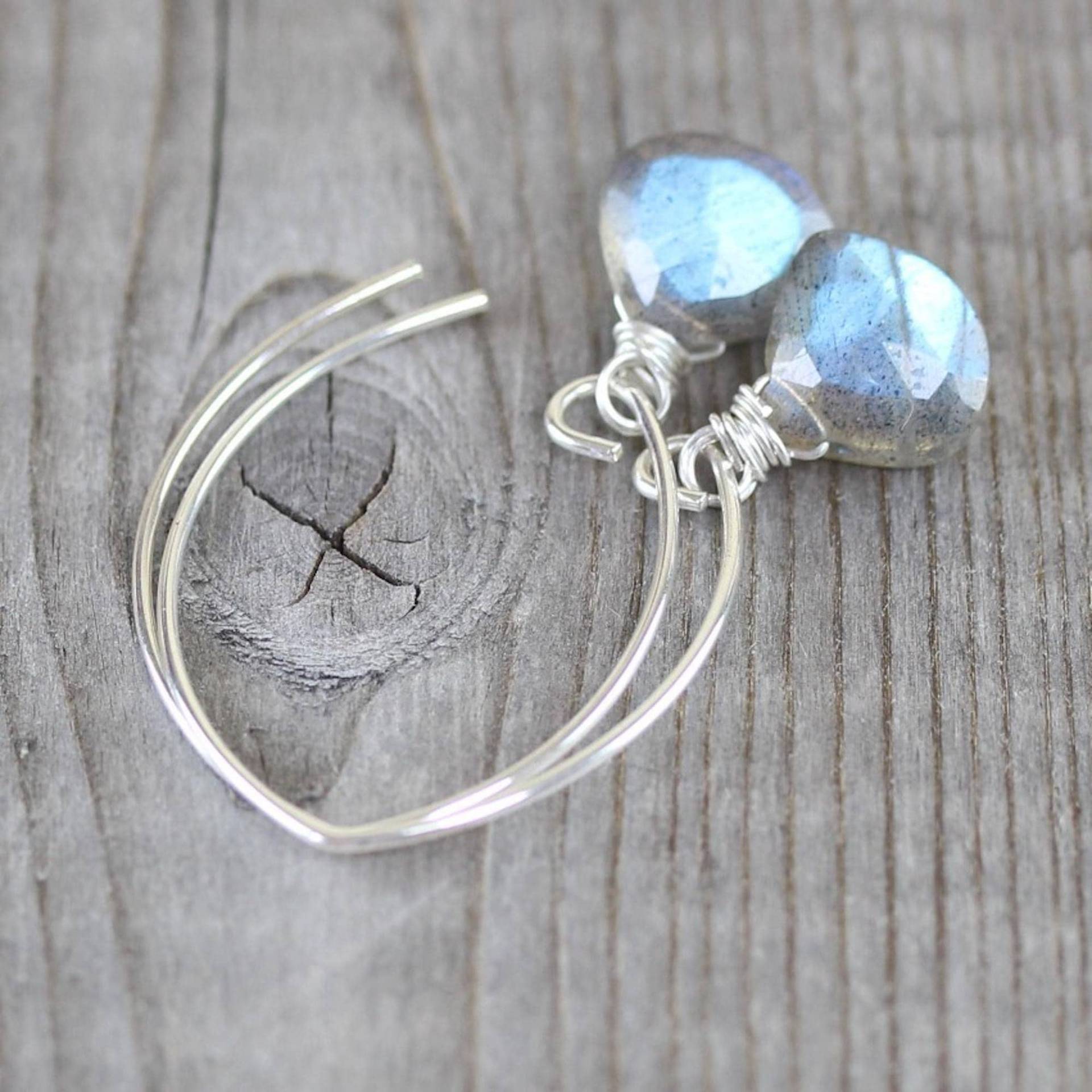 Labradorit Ohrringe in Sterling Silber, Gold Oder Rosegold Filled, Aaa Blue Flash Edelstein An Langen Marquise Haken Ohrhaken von EllaArtisanJewellery