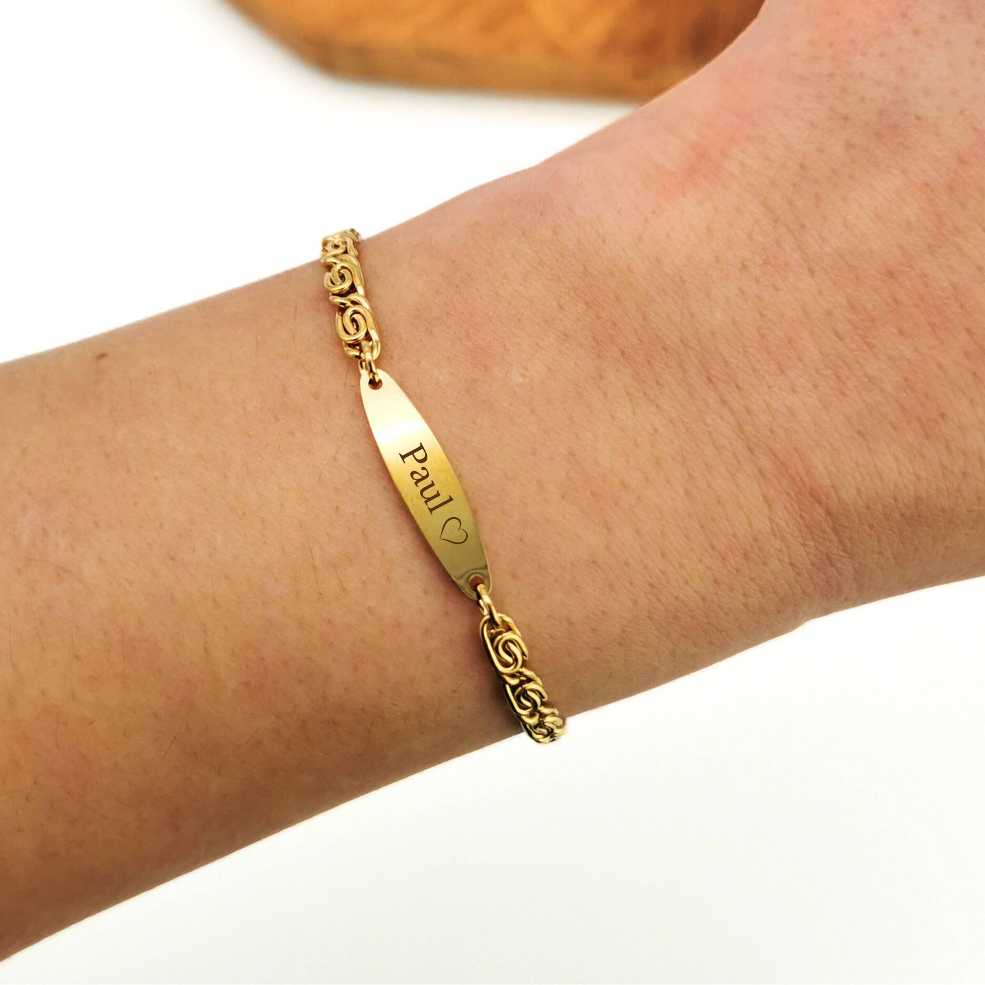 Armband Mit Gravur, Armkettchen Gold, Personalisierter Schmuck, Armkette Personalisiert, Valentinstag von EllaMiaBella