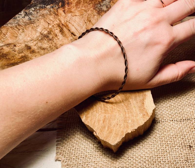 Armreif Kupfer, Gedreht Und Geschwärzt, Puristisch, Rustikal, Vikings, Mittelalter, Larp von EllaMinella