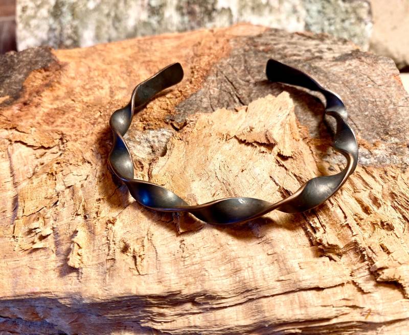 Armreif Kupfer, Gedreht Und Geschwärzt, Puristisch, Rustikal, Vikings, Mittelalter von EllaMinella