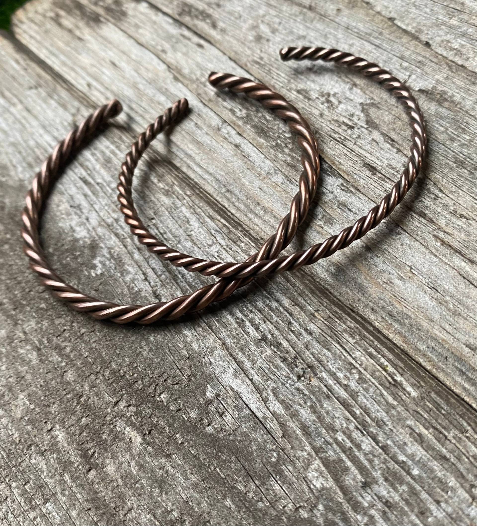 Armreifen Kupfer Gedreht Und Geschwärzt, Wikinger, Mittelalter, Puristisch, Rustikal, Keltisch, Larp von EllaMinella