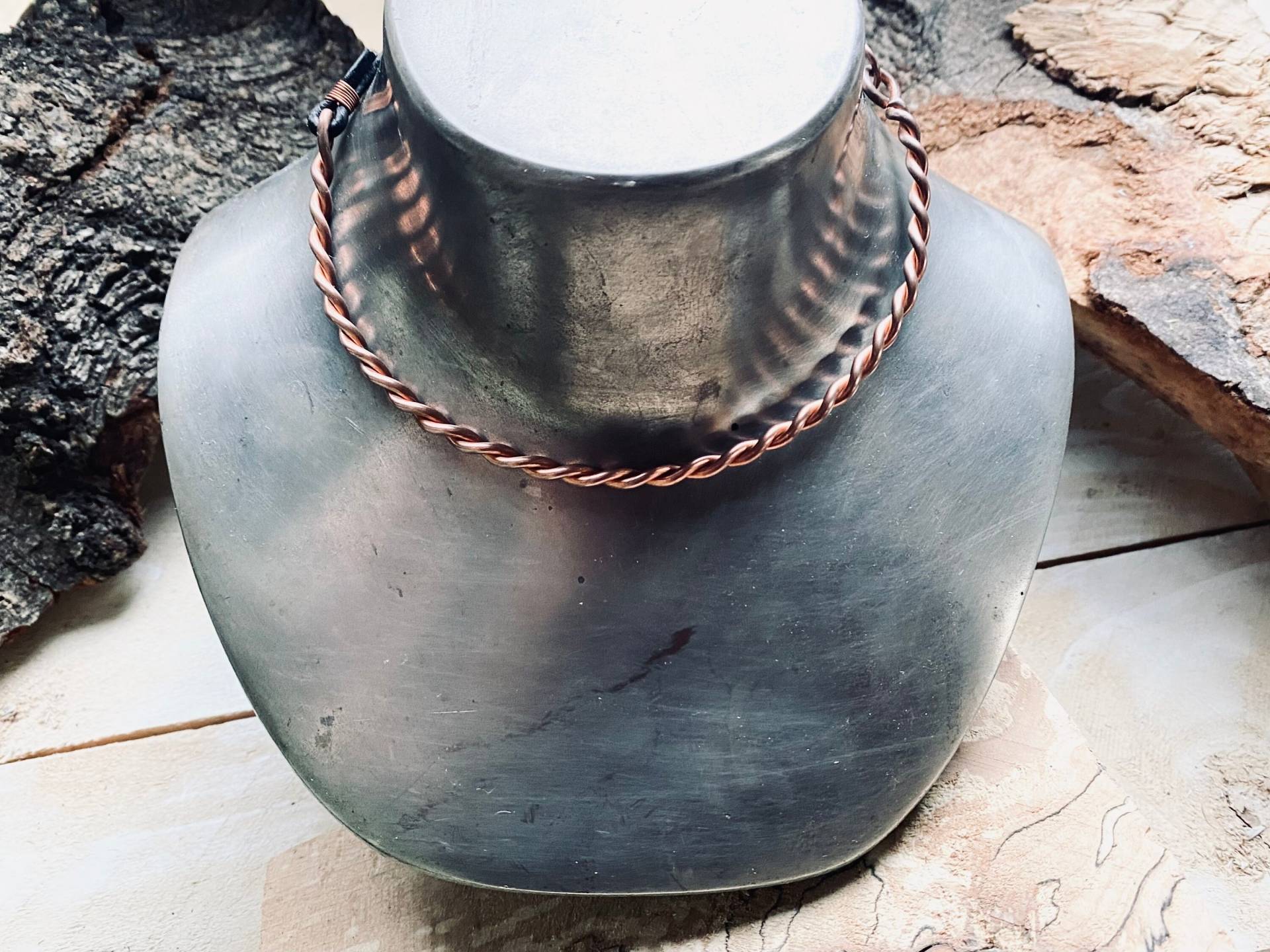 Collier Kupfer Gedreht Und Geschwärzt, Halsreif, Wikinger, Mittelalter, Puristisch, Rustikal, Keltisch, Larp von EllaMinella