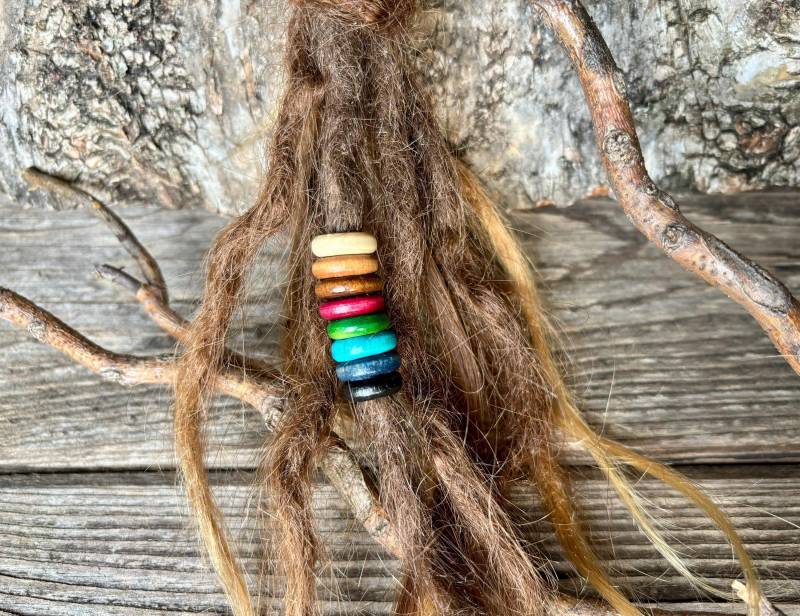 Holz Dradperlen „Rainbow", Dreadschmuck, Haarperlen, Rastaperlen Holz Dradperlen „Rainbow", Dreadschmuck, Haarperlen, Rastaperlen von EllaMinella
