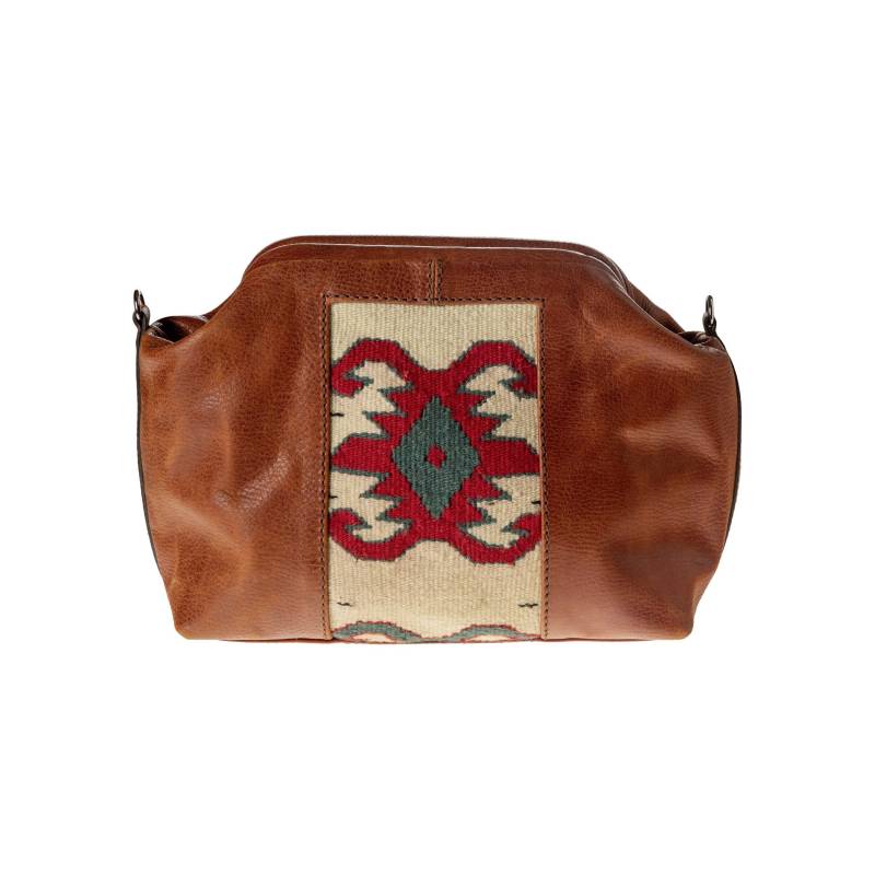 Clutch/Shoulder Bag Toiletry - Cognac Brown/Kilim Light von EllamarTaschen