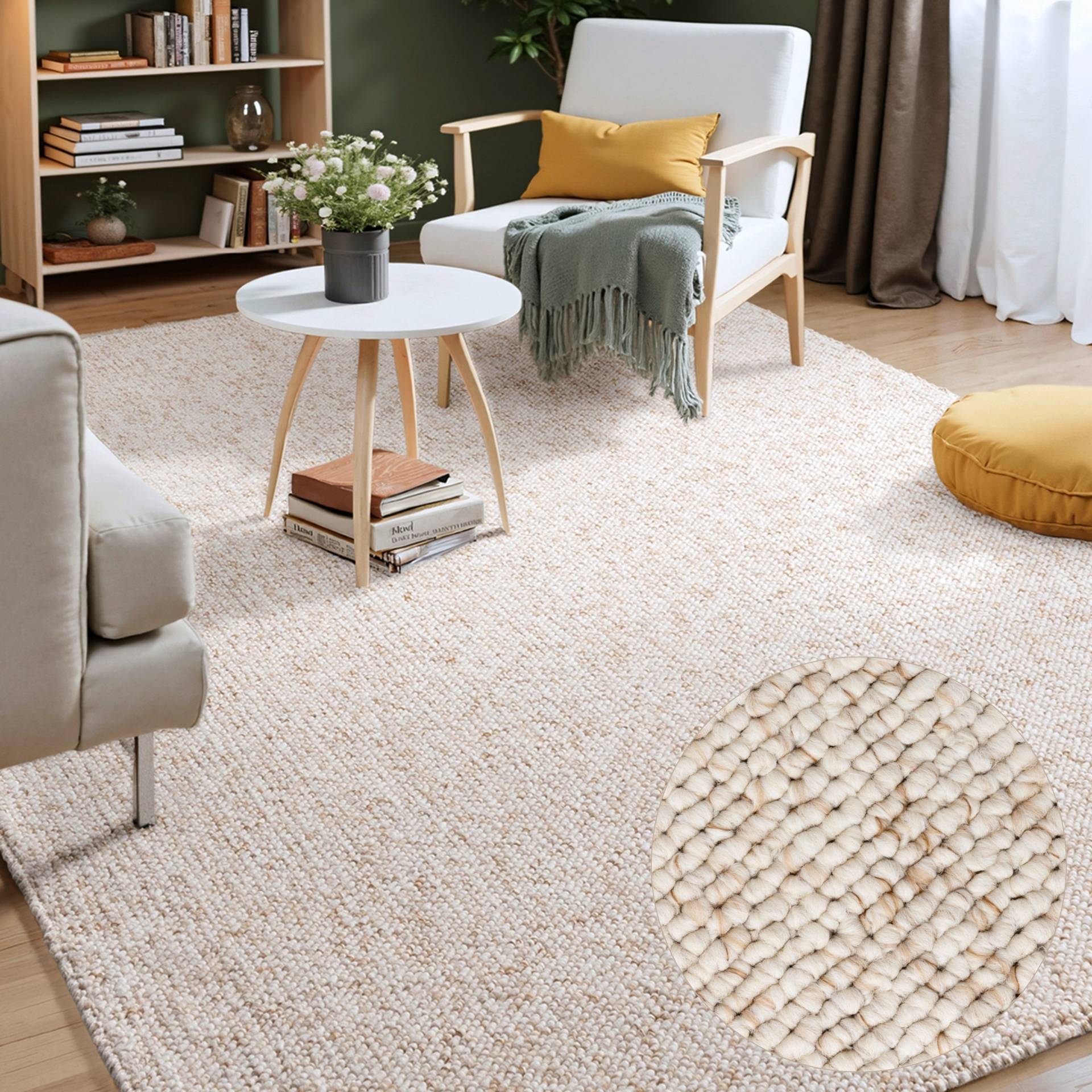 ELLE DECORATION Teppich "Rocco" rechteckig 10 mm Höhe Läufer, waschbar, Wohnzimmer, Esszimmer, Woll-Optik von Elle Decoration
