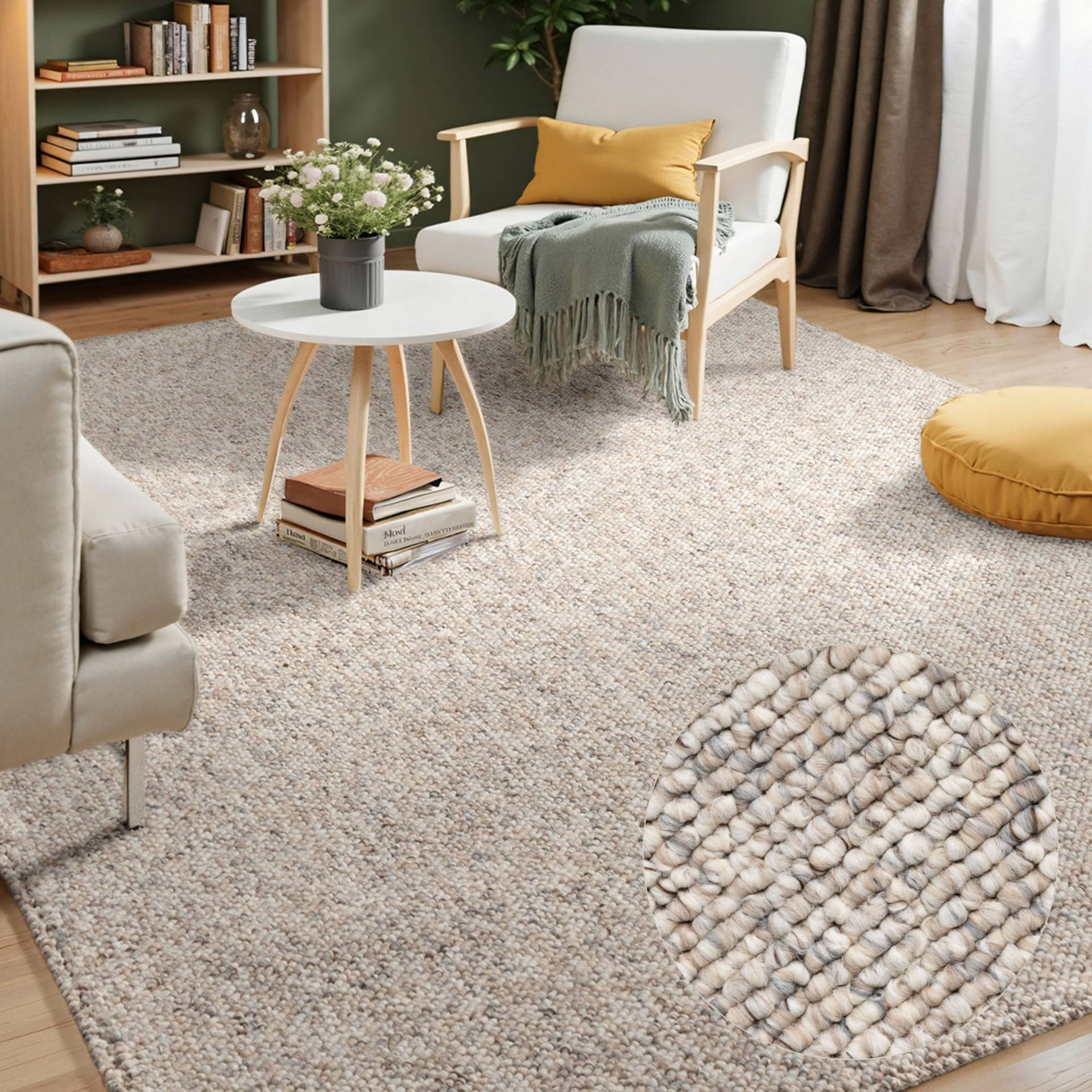 ELLE DECORATION Teppich "Rocco" rechteckig 10 mm Höhe Läufer, waschbar, Wohnzimmer, Esszimmer, Woll-Optik von Elle Decoration
