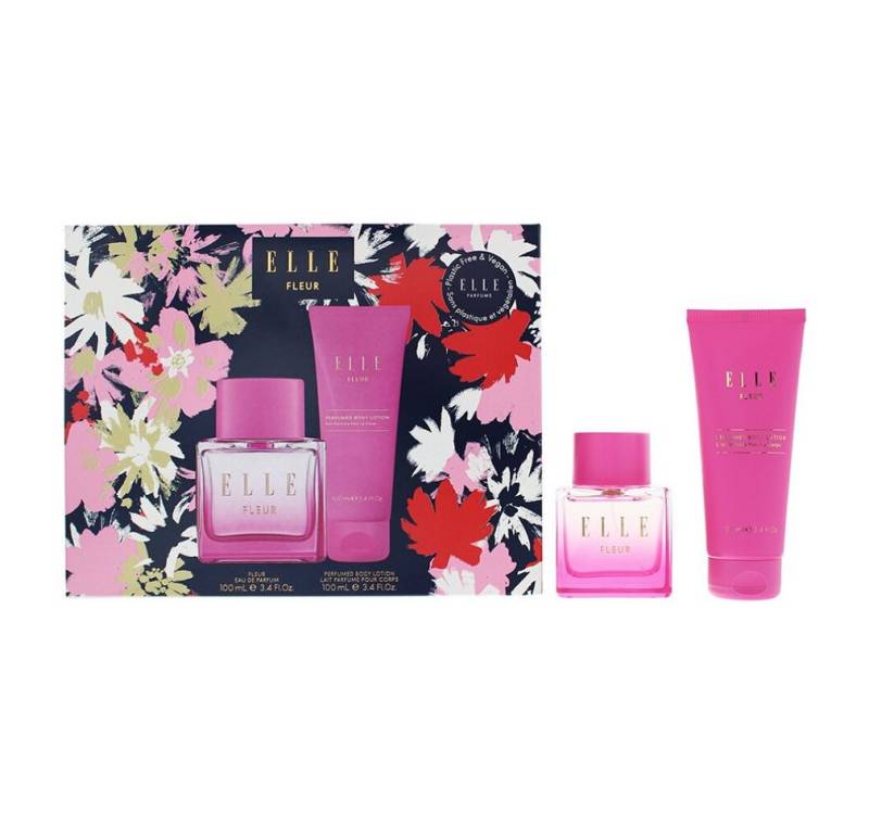 Elle Duft-Set Fleur 2 Piece Gift Set: Eau De Parfum 100ml - Body Lotion 100ml von Elle