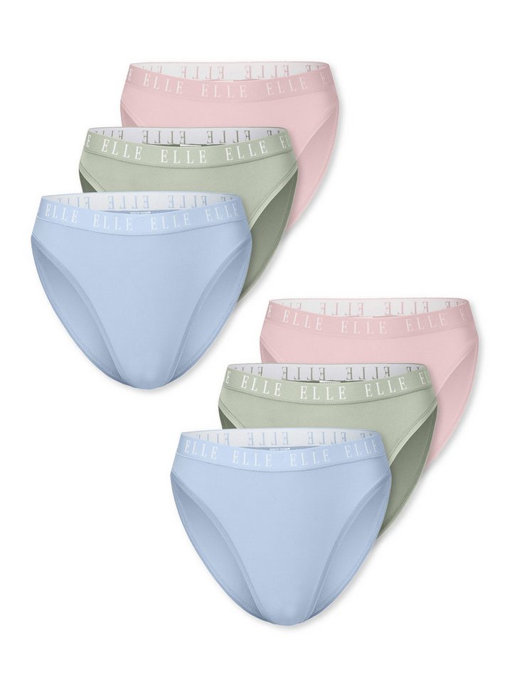 Elle Slip High Leg - ELLE LOGO (6-St) unterhose unterwäsche basic von Elle