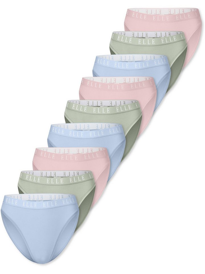Elle Slip High Leg Logo (9-St) Unterhose, Basic Slip, Slip von Elle