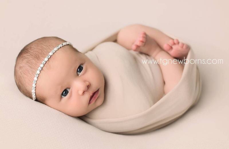 Zierliche Neugeborenen Stirnband, Strass Perle Neugeborene Fotografie Requisiten, Tieback, Einfaches Stirnband von ElleBeeAcc