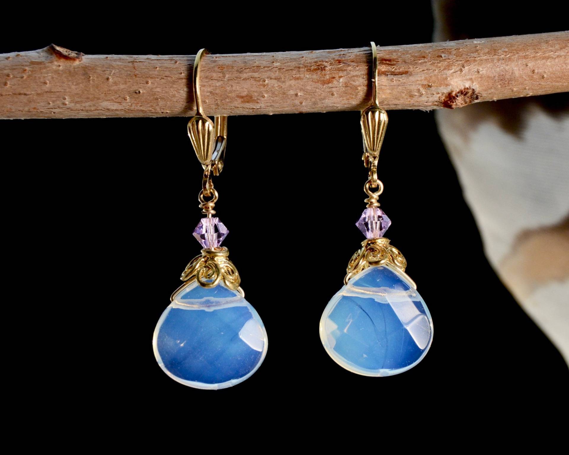 Facettierte Opalith Glas Tropfen Ohrringe in 14K Gold Filled Oder 925 Sterling Silber| Oktober Geburtsstein Baumeln Schmuck Facettierte Opalith Glas Tropfen Ohrringe in 14K Gold Filled Oder 925 Sterling Silber| Oktober Geburtsstein Baumeln Schmuck von ElleBernardGems