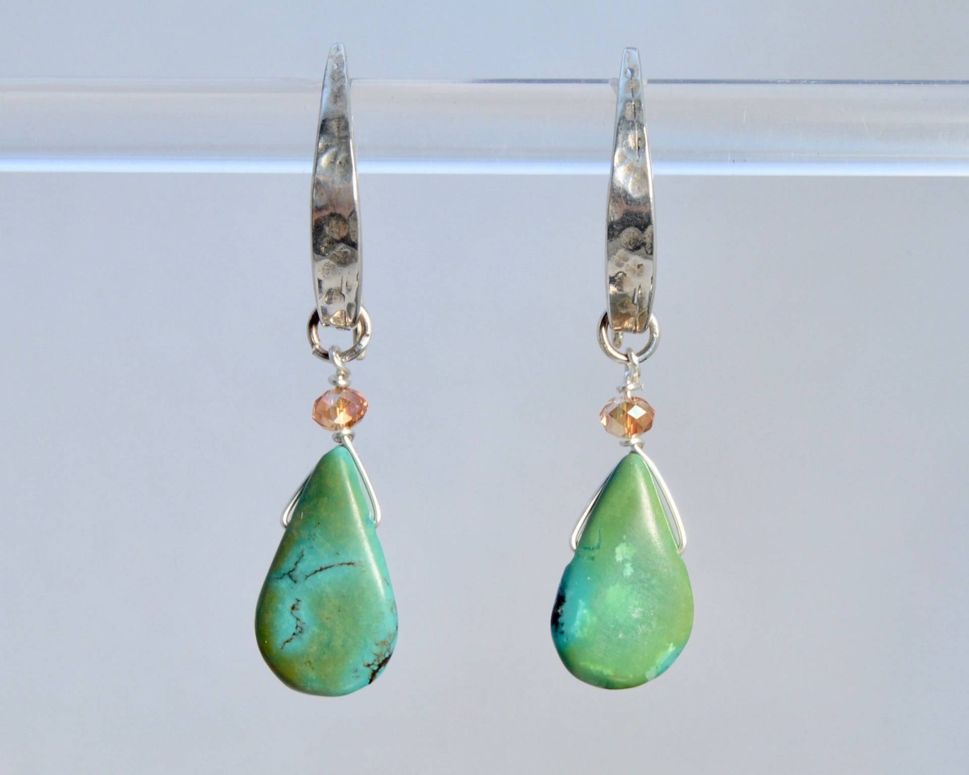 Grüne Türkis Ohrringe | Echter Schmuck Echte Nevada Grün Sterling Silber Dezember Geburtsstein von ElleBernardGems