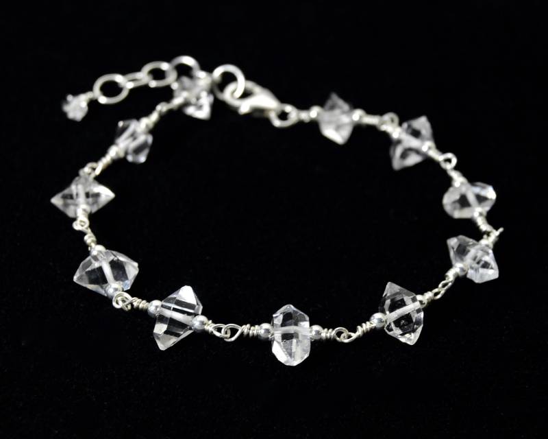 Herkimer Diamant Quarz Kristall Armband | 925 Sterling Silber, 14K Gold Filled, Oder Roségold April Geburtsstein Geschenk Für Sie von ElleBernardGems