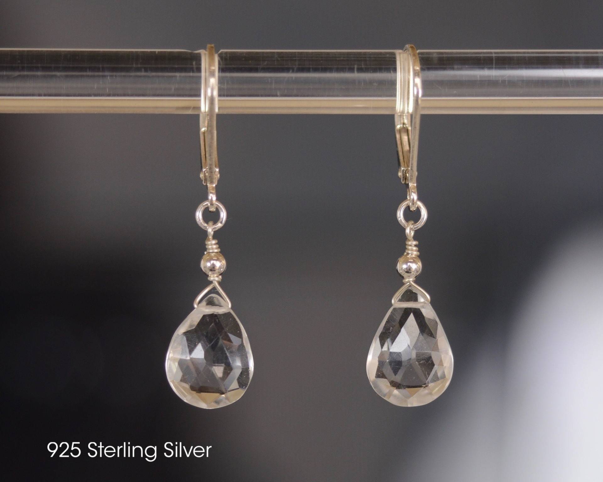 Klare Quarz Sterling Silber Ohrringe | Clear Quartz 14K Gold Filled Silberne Mit Teardrop Facettierte Tropfen Klare Quarz Sterling Silber Ohrringe | Clear Quartz 14K Gold Filled Silberne Mit Teardrop Facettierte Tropfen von ElleBernardGems