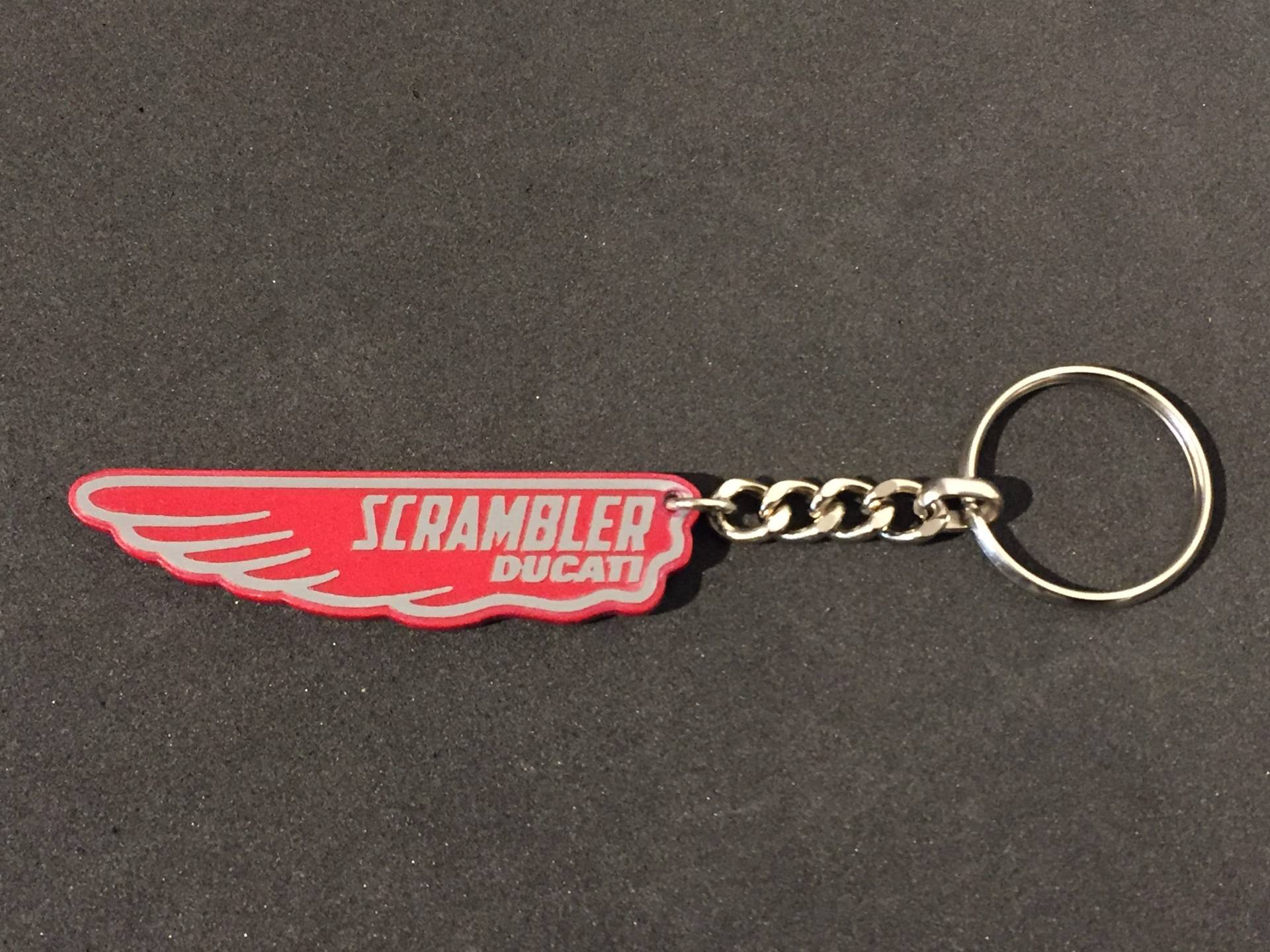 Schlüsselanhänger Ducati Scrambler Aus Plexiglas, Handgefertigte Reproduktion von ElleBiLaser