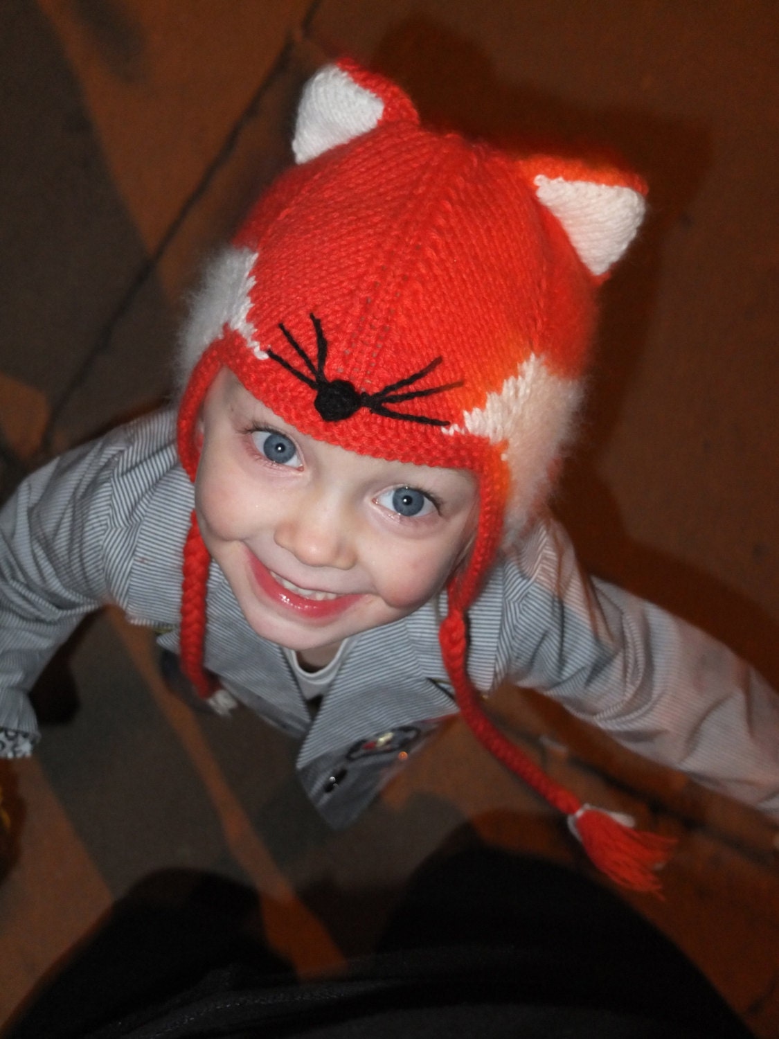 Kaschmir Rot Fuchs Mütze Für Kinder von ElleGanT