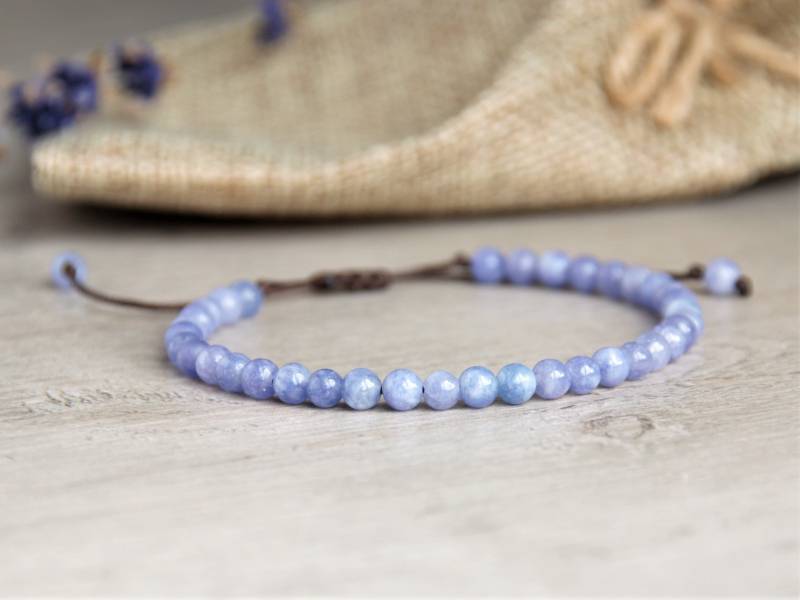 Aquamarin Perlen Armband Minimalist Boho Chic Wasserdichter Schmuck von EllegemDesigns