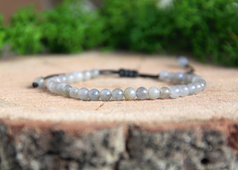 Labradorit Armband 4 Mm Perlen, Verstellbar, Wasserdicht von EllegemDesigns