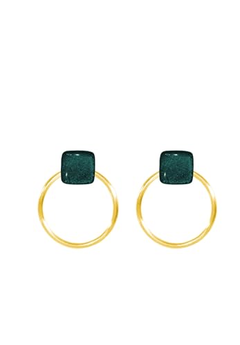 Ellen Kvam Back-Front Hoop and stud earring - Petrol von Ellen Kvam Jewelry