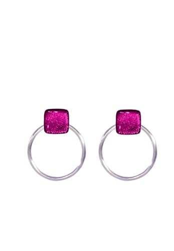 Ellen Kvam Back-Front Hoop and stud earring - Pink von Ellen Kvam Jewelry