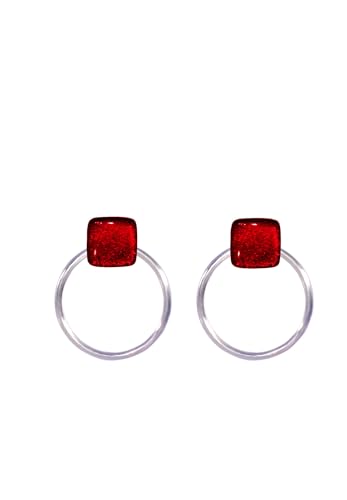 Ellen Kvam Back-Front Hoop and stud earring - Red von Ellen Kvam Jewelry