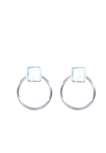 Ellen Kvam Back-Front Hoop and stud earring - White von Ellen Kvam Jewelry