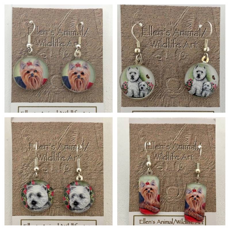 Entzückende Hundeohrringe, Yorkie Ohrringe, Westie Yorkshire Terrier, Welpen Schmuck, Haustier von EllenChesterAnimals