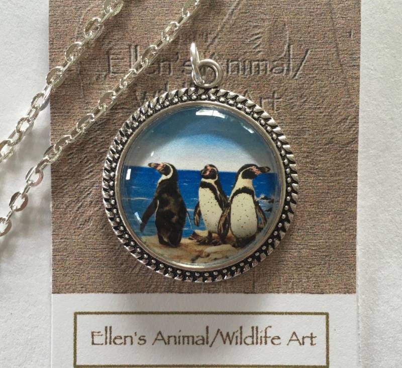 Pinguin Halskette, Anhänger, Schmuck, Humbold, Tierliebhaber, Wildtierkunst, Pinguinkunst von EllenChesterAnimals