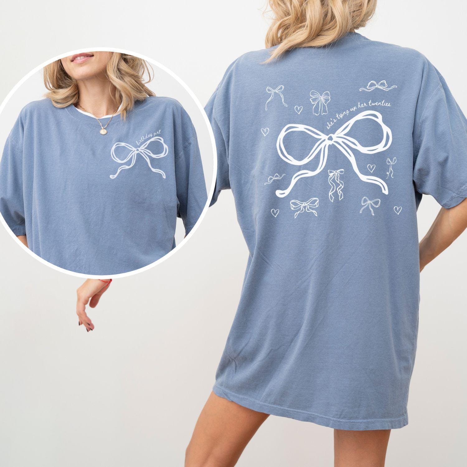 30Th Birthday Shirt, Tying Up Her Twenties Shirts, Bow Aesthetic, Gift, Comfort Color T-Shirts, Thirty Brunch von EllenPlnts