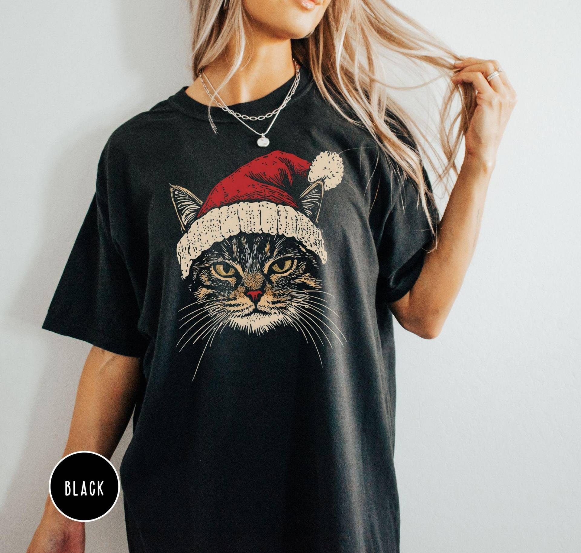 Christmas Cat Shirt, Cat Mama Shirt, Comfort Color Shirt, Women Gift For Lover Shirt von EllenPlnts