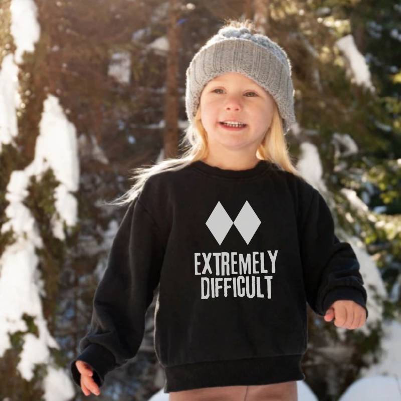 Extremely Difficult Toddler Crewneck, I'm Sweatshirt For Kids, Kids Snowboard Sweater, Ski Sweatshirt, Ski Weekend Trip von EllenPlnts