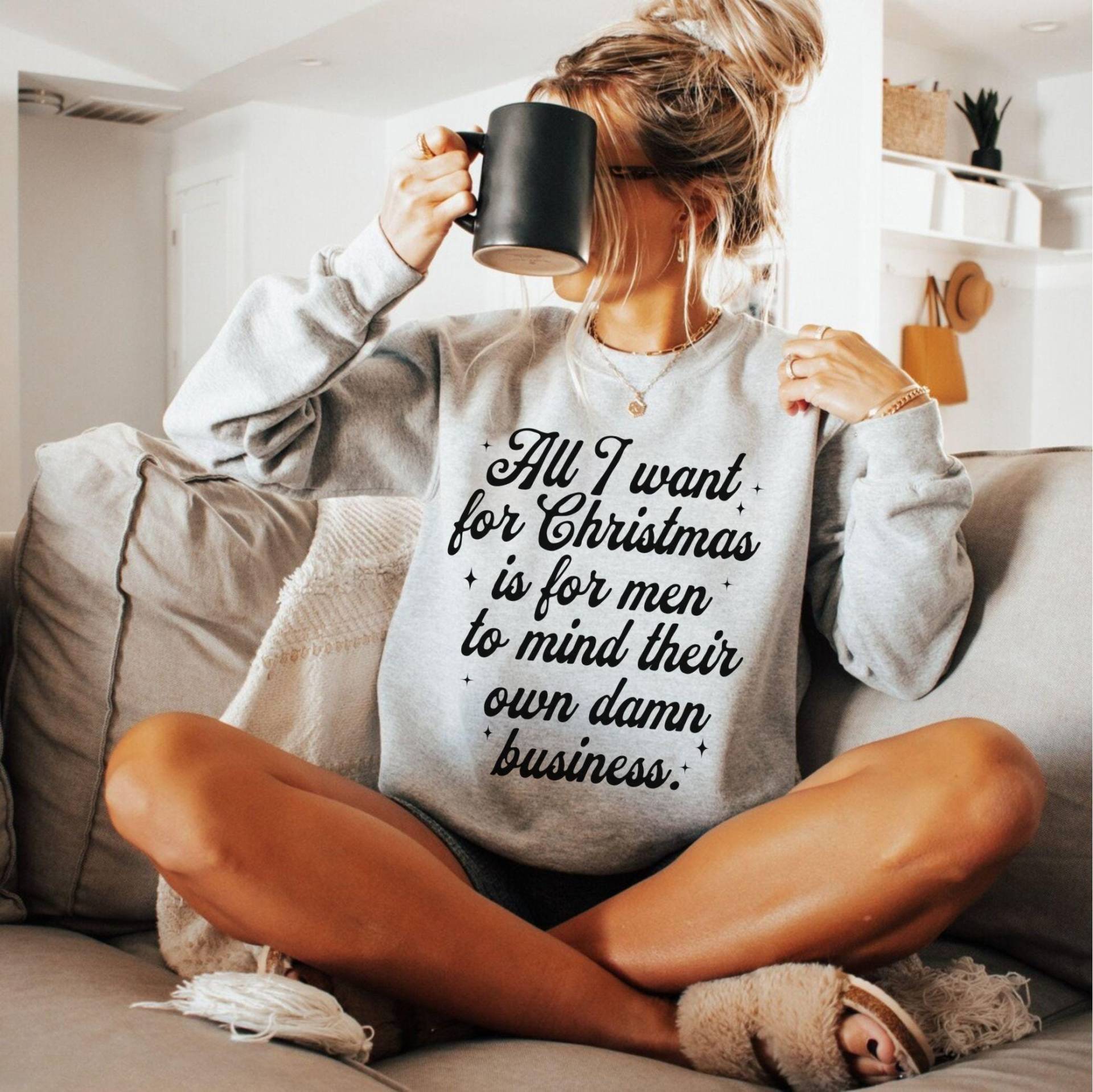 Mind Your Business Sweatshirt, Christmas Feminist Sweater, Womens Rights Crewneck, Holiday Pullover, Gift For von EllenPlnts