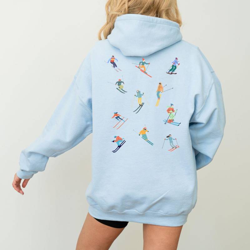 Ski Hoodie, Gifts For Skier, Skiing Crewneck, Ski Pullover, Women's Ski Sweater Back Print Hoodie von EllenPlnts