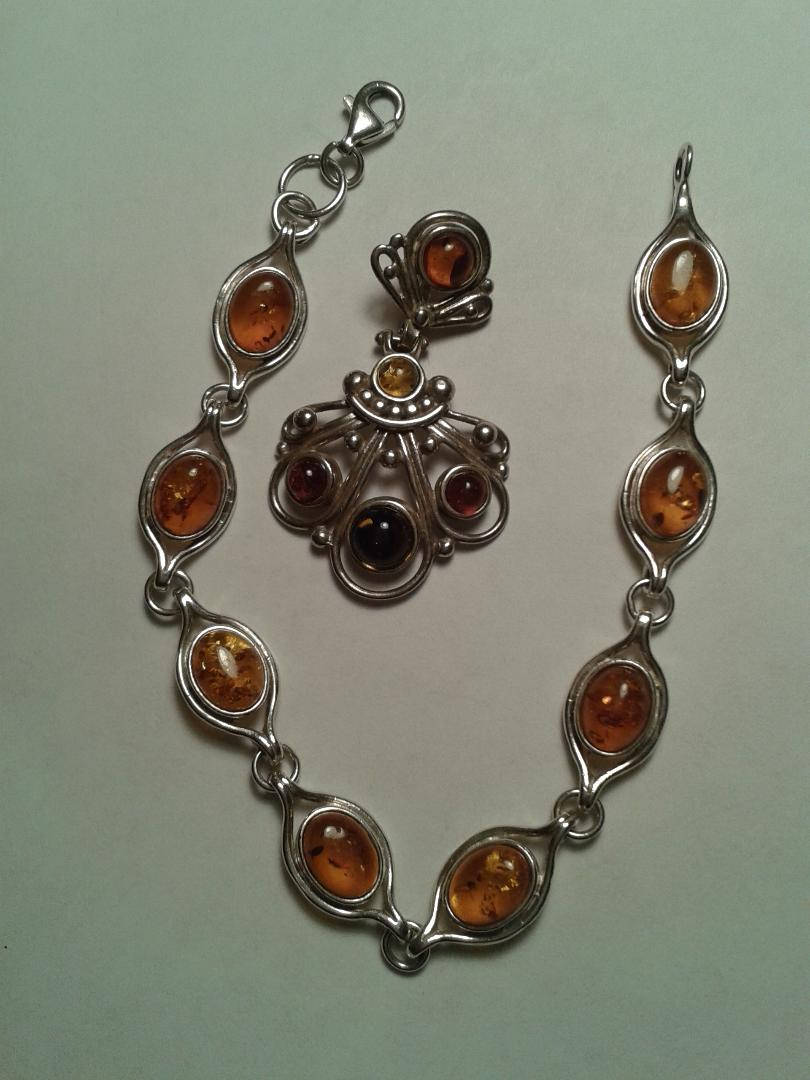 Bernstein Und Silber Armband Passenden Anhänger Bernstein Und Silber Armband Passenden Anhänger von EllenSilverjewelry