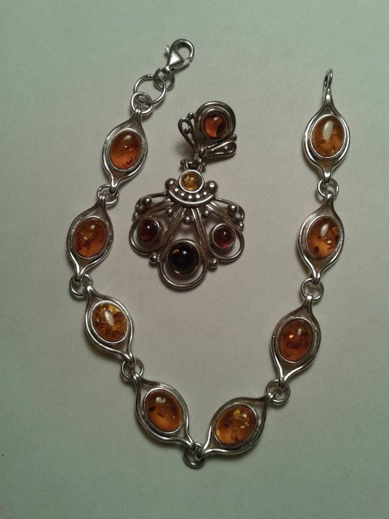 Bernstein Und Silber Armband Passenden Anhänger Bernstein Und Silber Armband Passenden Anhänger von EllenSilverjewelry