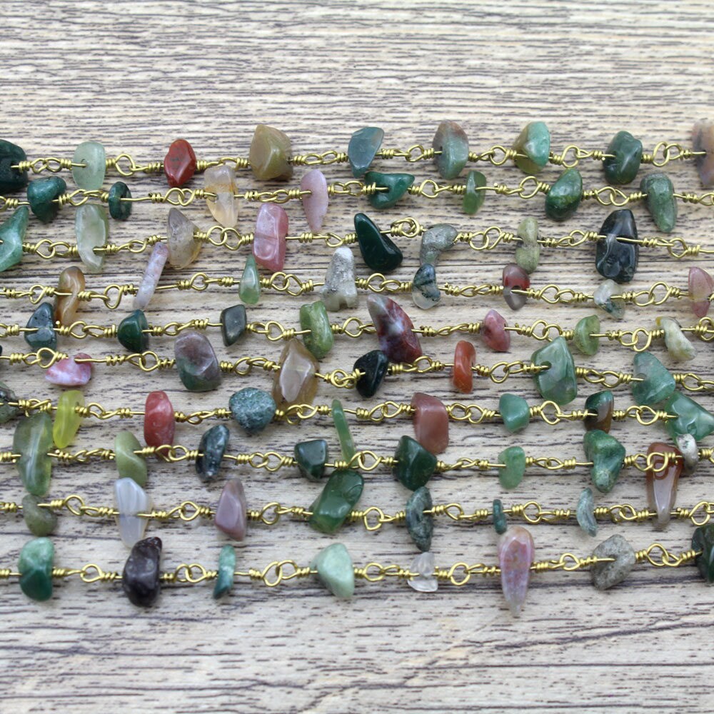 10 Fuß Natürlicher Edelstein, Bunte Edelsteinkette, Chip Kettenversorgung, Nugget Perlen Kette Für Halskette, Großhandel Kette, Schmuckzubehör, Diy 10 Fuß Natürlicher Edelstein, Bunte Edelsteinkette, Chip Kettenversorgung, Nugget Perlen Kette Für Halskette, Großhandel Kette, Schmuckzubehör, Diy von EllenjewelryStore