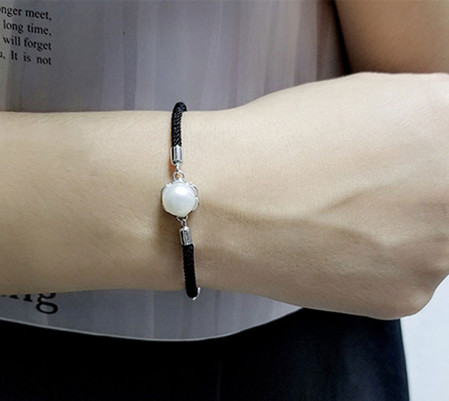 Paar Seil Armband, Frauen/Männer Unisex Armband, Lover Perlen Armband, Schwarz Rot Mit Süßwasser Perle Armband, Geschenk Freundin Freund Paar Seil Armband, Frauen/Männer Unisex Armband, Lover Perlen Armband, Schwarz Rot Mit Süßwasser Perle Armband, Geschenk Freundin Freund von EllenjewelryStore
