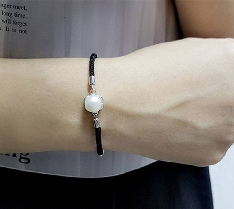 Paar Seil Armband, Frauen/Männer Unisex Armband, Lover Perlen Armband, Schwarz Rot Mit Süßwasser Perle Armband, Geschenk Freundin Freund Paar Seil Armband, Frauen/Männer Unisex Armband, Lover Perlen Armband, Schwarz Rot Mit Süßwasser Perle Armband, Geschenk Freundin Freund von EllenjewelryStore